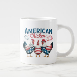 4 juli patriottisch Amerikaans kip ontwerp Grote Koffiekop