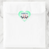 4 juli patriottisch Amerikaans kip ontwerp Hart Sticker (Tas)