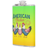 4 juli patriottisch Amerikaans kip ontwerp Heupfles (Links)