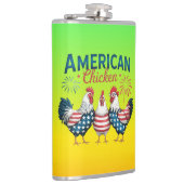 4 juli patriottisch Amerikaans kip ontwerp Heupfles (Rechts)