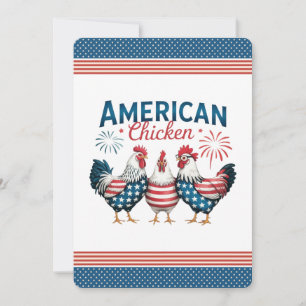 4 juli patriottisch Amerikaans kip ontwerp Kaart