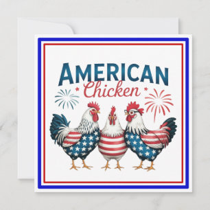 4 juli patriottisch Amerikaans kip ontwerp Kaart