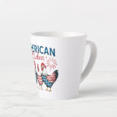 4 juli patriottisch Amerikaans kip ontwerp Latte Mok (Rechterhoek)