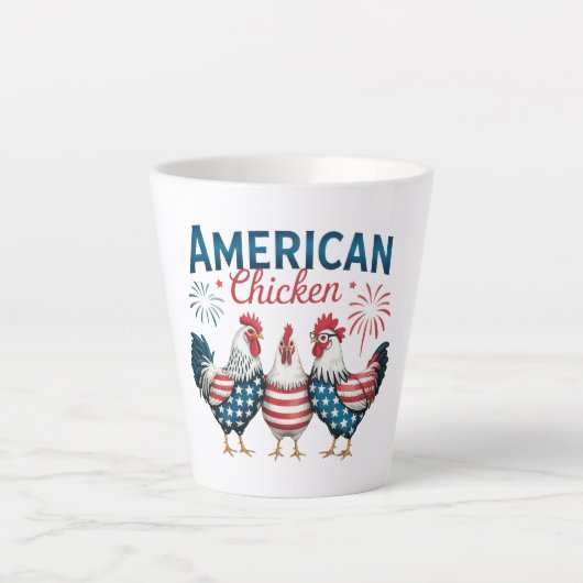 4 juli patriottisch Amerikaans kip ontwerp Latte Mok (Voorkant)