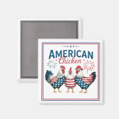 4 juli patriottisch Amerikaans kip ontwerp Magneet (Voorkant / Achterkant)