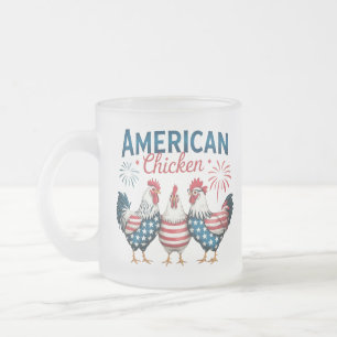 4 juli patriottisch Amerikaans kip ontwerp Matglas Koffiemok