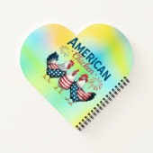 4 juli patriottisch Amerikaans kip ontwerp Notitieboek (Achterkant)