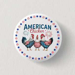 4 juli patriottisch Amerikaans kip ontwerp Ronde Button 3,2 Cm