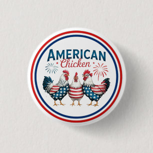 4 juli patriottisch Amerikaans kip ontwerp Ronde Button 3,2 Cm