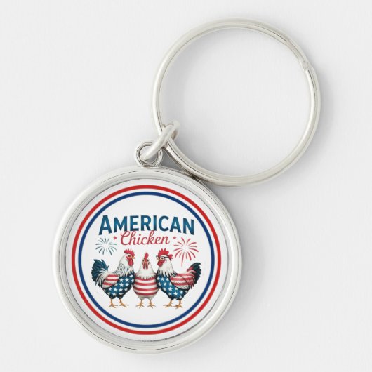 4 juli patriottisch Amerikaans kip ontwerp Sleutelhanger (Voorkant)