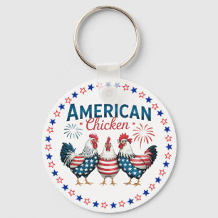 4 juli patriottisch Amerikaans kip ontwerp Sleutelhanger