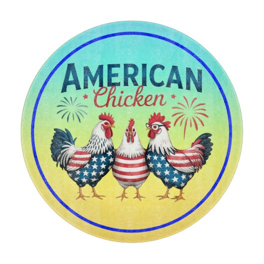 4 juli patriottisch Amerikaans kip ontwerp Snijplank (Voorkant)