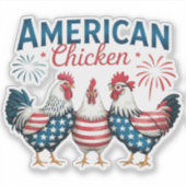 4 juli patriottisch Amerikaans kip ontwerp Sticker (Voorkant)