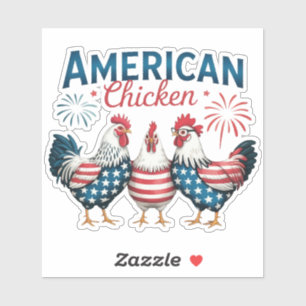 4 juli patriottisch Amerikaans kip ontwerp Sticker