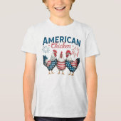 4 juli patriottisch Amerikaans kip ontwerp Tri-Blend Shirt (Voorkant)