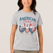 4 juli patriottisch Amerikaans kip ontwerp Tri-Blend Shirt (Voorkant)