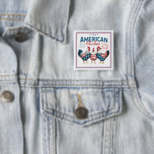 4 juli patriottisch Amerikaans kip ontwerp Vierkante Button 5,1 Cm (In situ)
