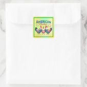 4 juli patriottisch Amerikaans kip ontwerp Vierkante Sticker (Tas)