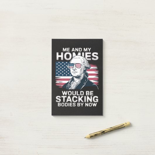 4 juli patriottisch Amerikaans Post-it® Notes (Op bureau)