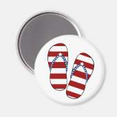 4 juli Patriottisch Amerikaans Teenslipper van de  Magneet (Voorkant / Achterkant)