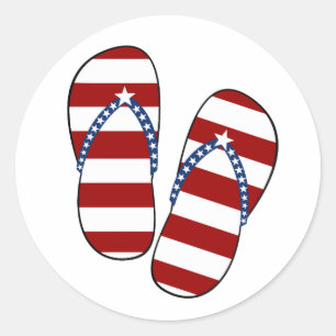 4 juli Patriottisch Amerikaans Teenslipper van de  Ronde Sticker
