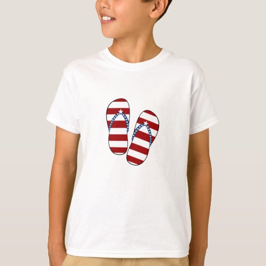 4 juli Patriottisch Amerikaans Teenslipper van de T-shirt (Voorkant)