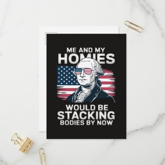 4 juli Patriottisch Amerikaans Uitnodiging Briefkaart (Voorkant / Achterkant in situ)