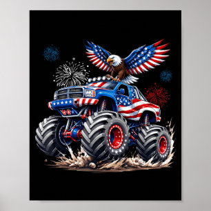 4 juli patriottisch Amerikaans USA rood wit blauw Poster