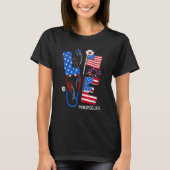 4 juli Patriottisch Amerikaans Verpleegster RN CNA T-shirt (Voorkant)