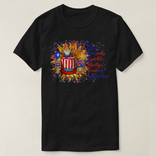 4 juli Patriottisch Amerikaans vlaggeeneiland T-shirt (Design voorkant)