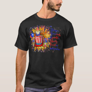 4 juli Patriottisch Amerikaans vlaggeeneiland T-shirt