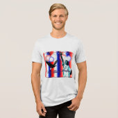 4 juli Patriottisch Amerikaans Vuurwerk Tri-Blend Shirt (Voorkant volledig)
