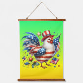4 juli patriottisch Amerikaanse kip ontwerp Hangend Wandkleed (Voorkant)