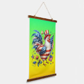 4 juli patriottisch Amerikaanse kip ontwerp Hangend Wandkleed (Gebogen)