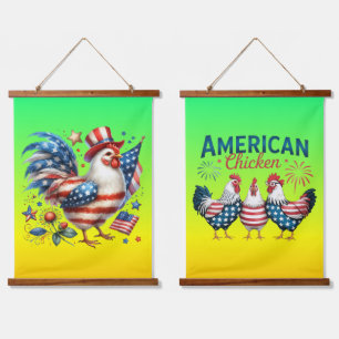 4 juli patriottisch Amerikaanse kip ontwerp Hangend Wandkleed