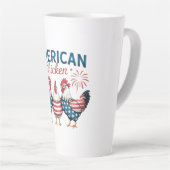 4 juli patriottisch Amerikaanse kip ontwerp Latte Mok (Rechterhoek)