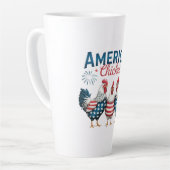 4 juli patriottisch Amerikaanse kip ontwerp Latte Mok (Linkerhoek)