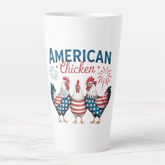 4 juli patriottisch Amerikaanse kip ontwerp Latte Mok (Voorkant)