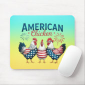 4 juli patriottisch Amerikaanse kip ontwerp Muismat (Met muis)