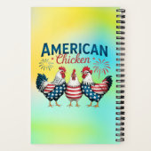 4 juli patriottisch Amerikaanse kip ontwerp Notitieboek (Achterkant)