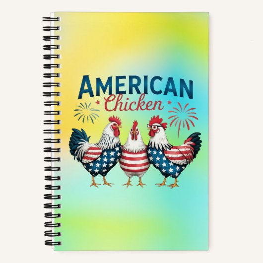 4 juli patriottisch Amerikaanse kip ontwerp Notitieboek (Voorkant)