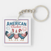 4 juli patriottisch Amerikaanse kip ontwerp Sleutelhanger (Achterkant)