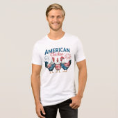 4 juli patriottisch Amerikaanse kip ontwerp Tri-Blend Shirt (Voorkant volledig)