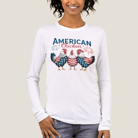 4 juli patriottisch Amerikaanse kip ontwerp Tri-Blend Shirt (Voorkant volledig)
