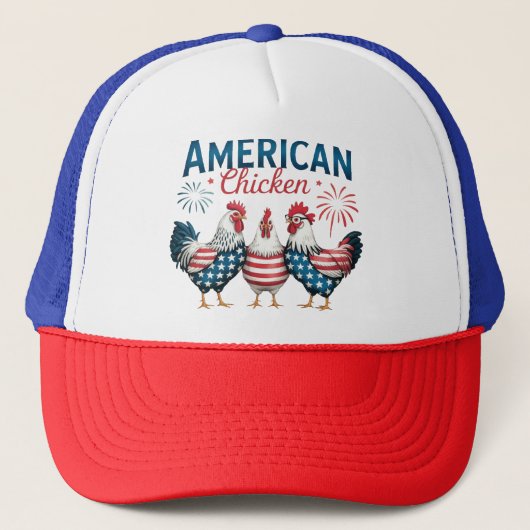 4 juli patriottisch Amerikaanse kip ontwerp Trucker Pet (Voorkant)