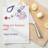 4 juli Patriottisch Decor | makelaar dank u Theedoek (Quarter Fold)