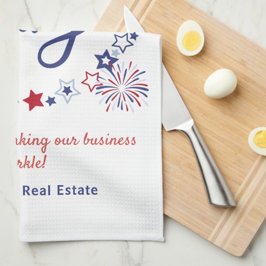 4 juli Patriottisch Decor | makelaar dank u Theedoek (Quarter Fold)