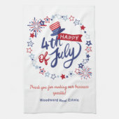 4 juli Patriottisch Decor | makelaar dank u Theedoek (Verticaal)