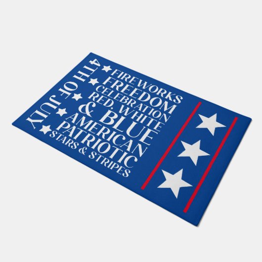 4 juli patriottisch deurmat (Schuin)