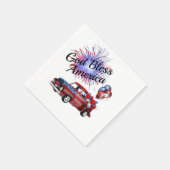 4 juli Patriottisch Fireworks Red White en Blue Servet (Hoek)